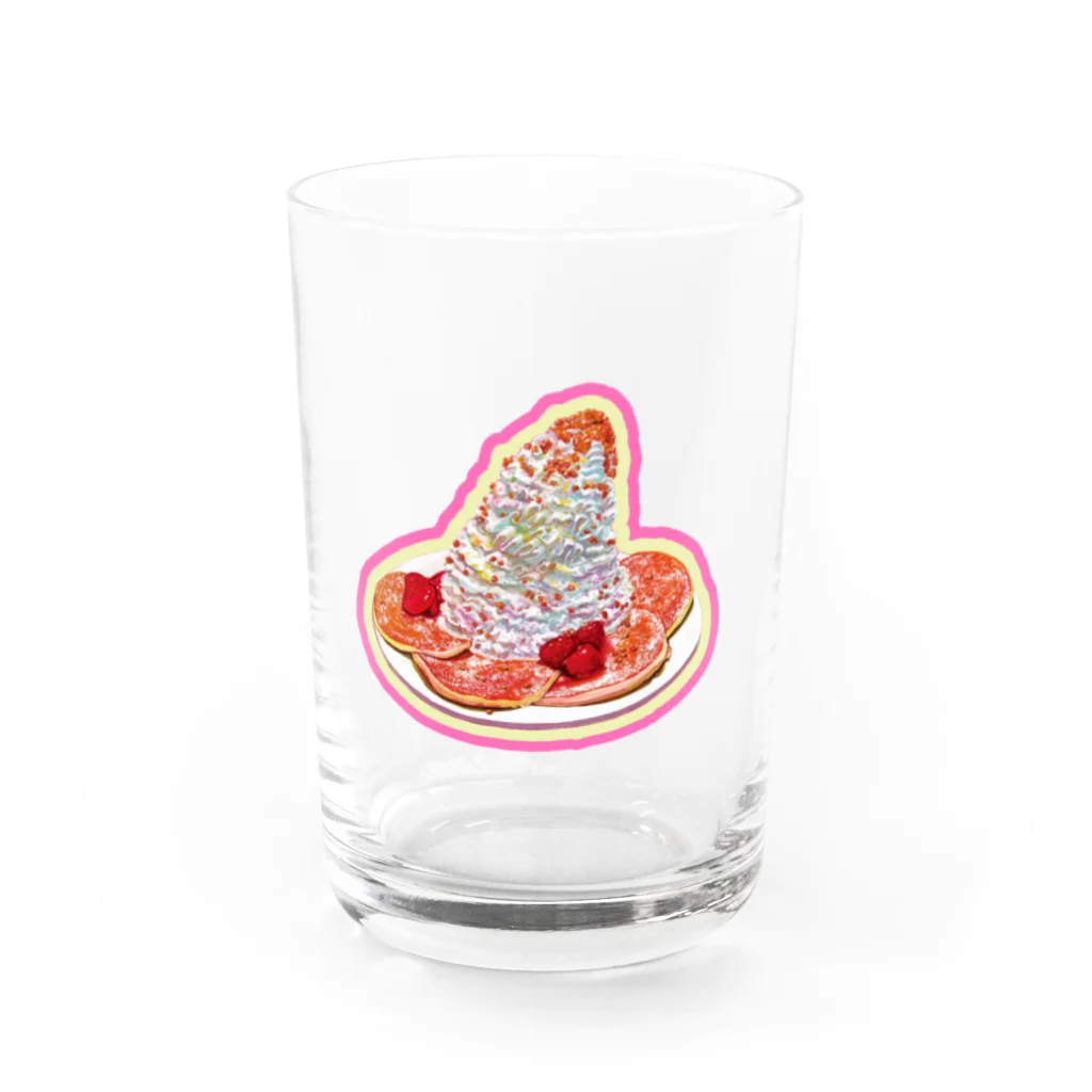 油絵描きの小物売り場の苺のパンケーキ Water Glass :front