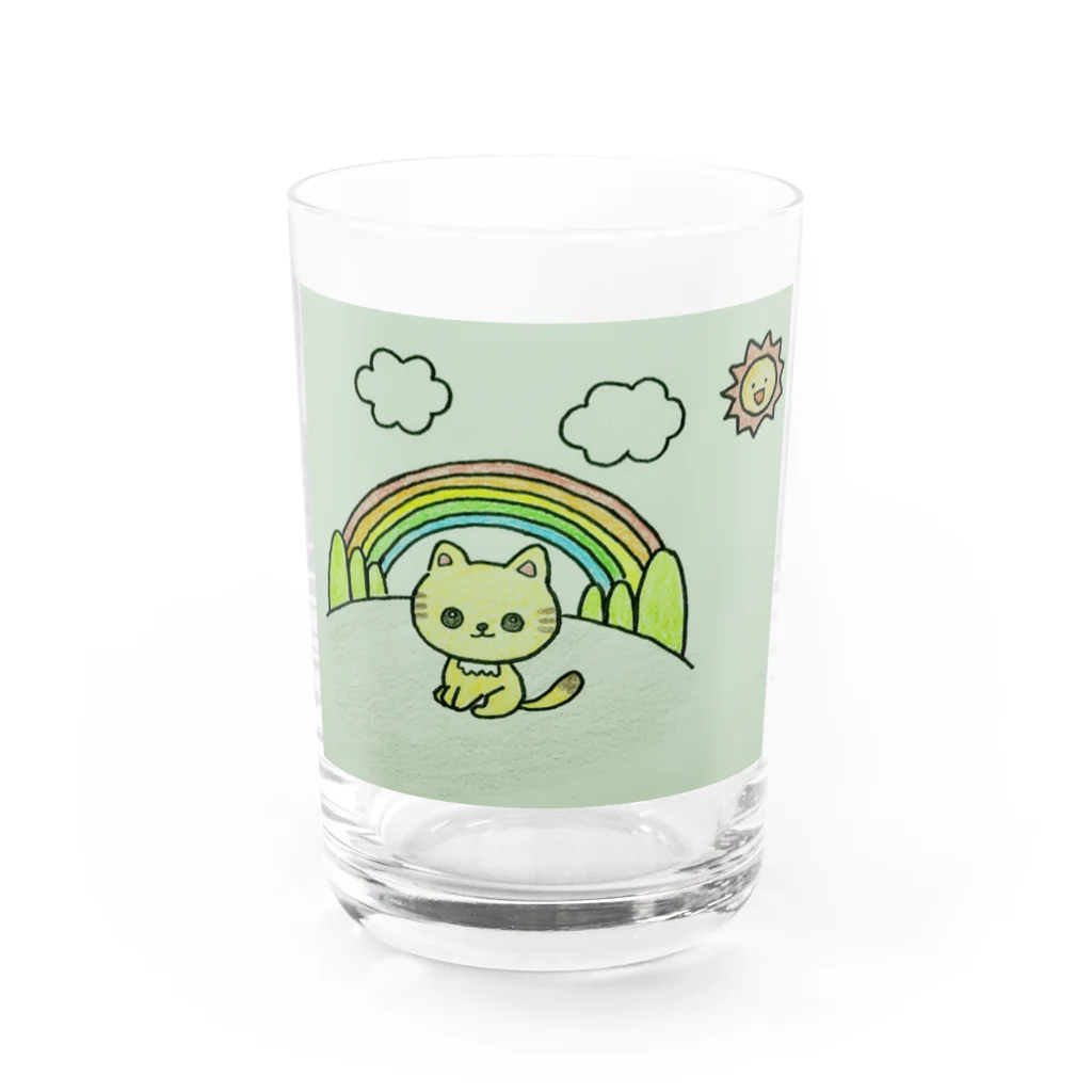 まちゃの猫の散歩 Water Glass :front