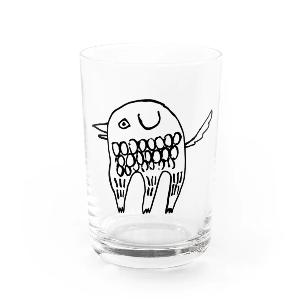 ハヤシアカネのアマビエ　いっぬ Water Glass :front