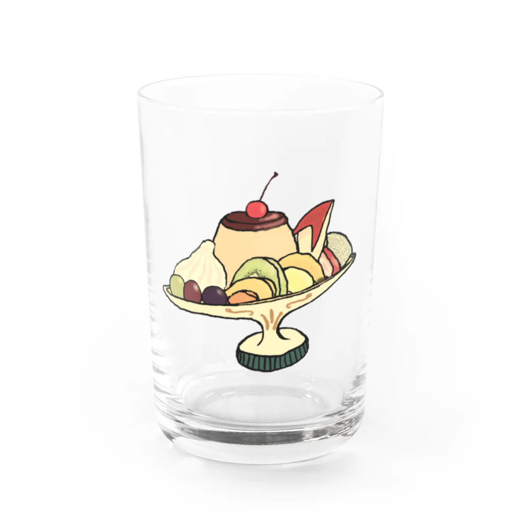 気ままに創作　よろず堂のプリン・ア・ラ・モード　レトロ Water Glass :front