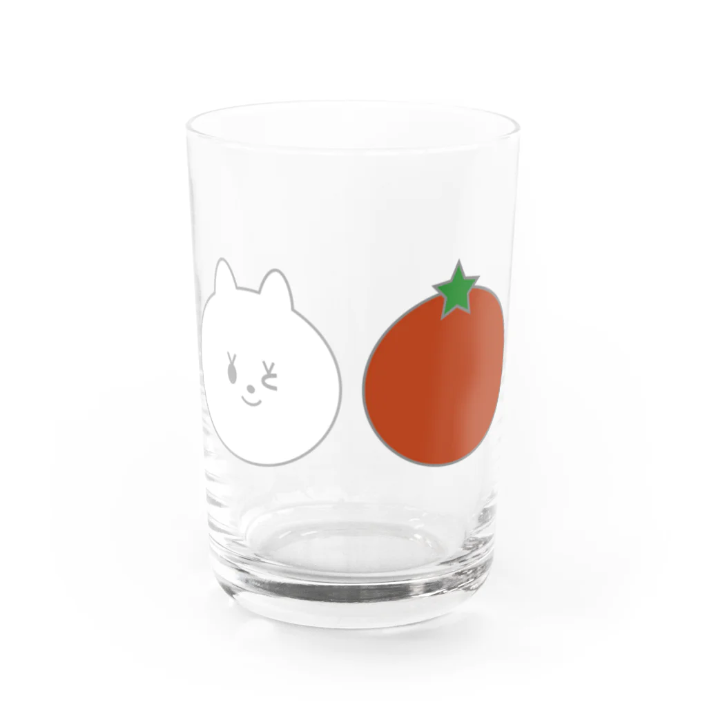 尾中たけしのね子とま太新シリーズ放送記念の（15）ねことまと Water Glass :front