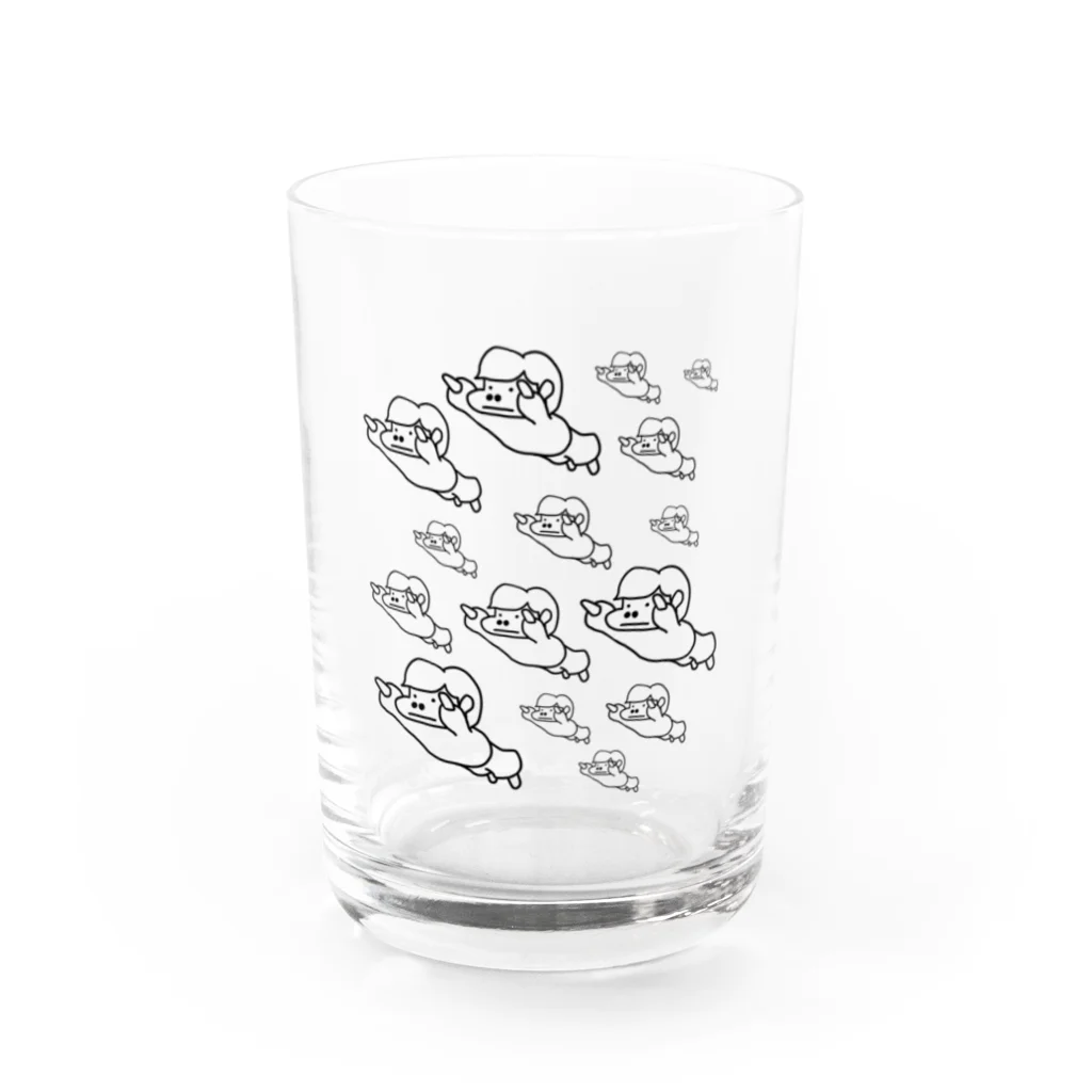 ろろろ工房のフライングろんちゃん Water Glass :front