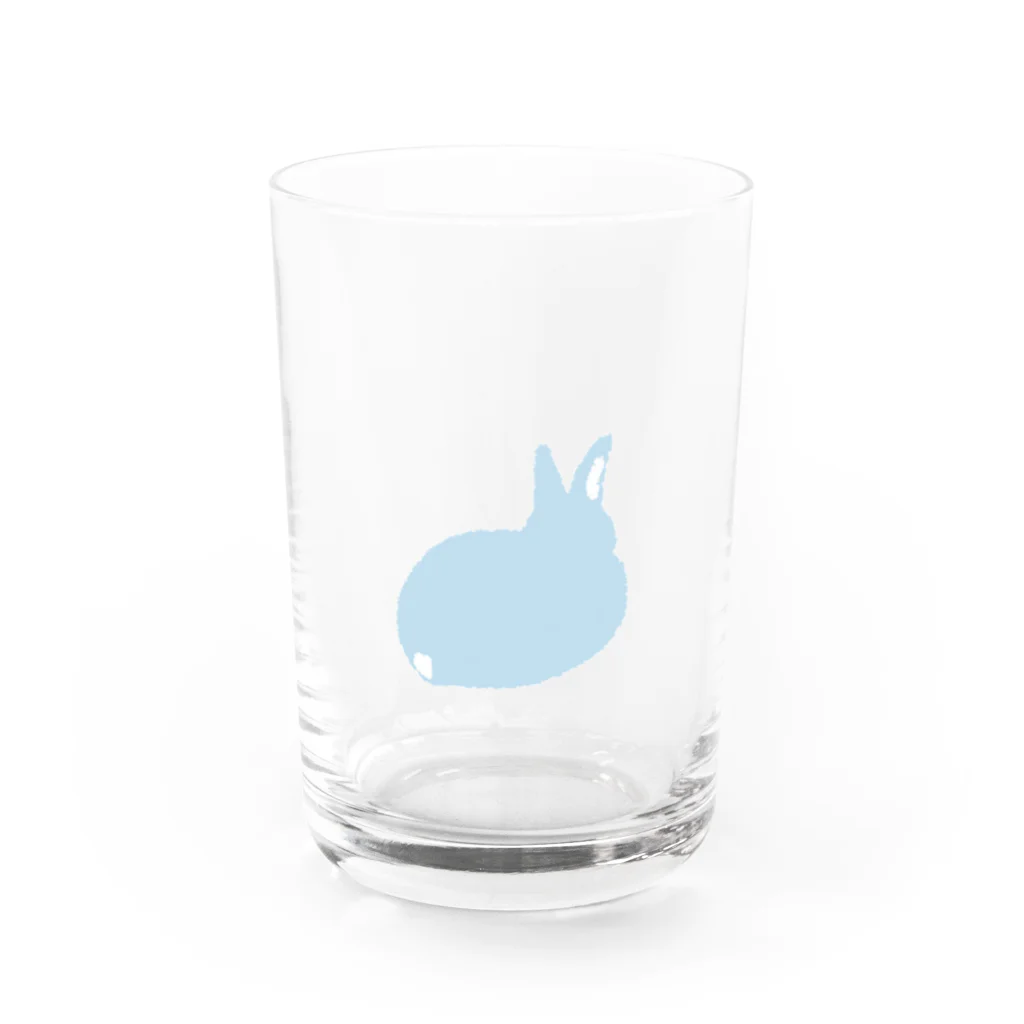 やこの幸せの青いうさぎ（後ろ） Water Glass :front