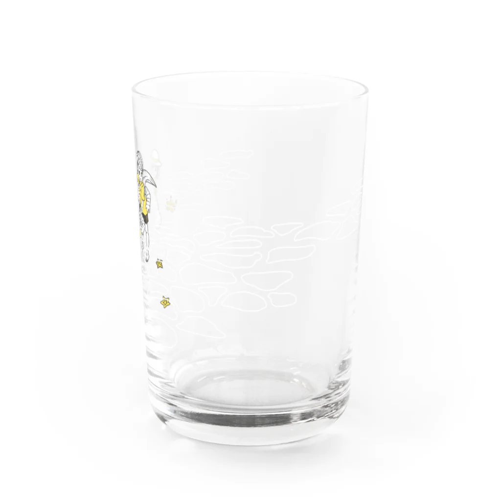 ウタタネギ仮 SHOPのワニと海水浴 Water Glass :front