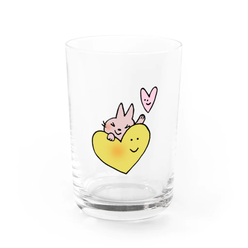 mamimuuの気まぐれ猫のルー。(ハート) Water Glass :front