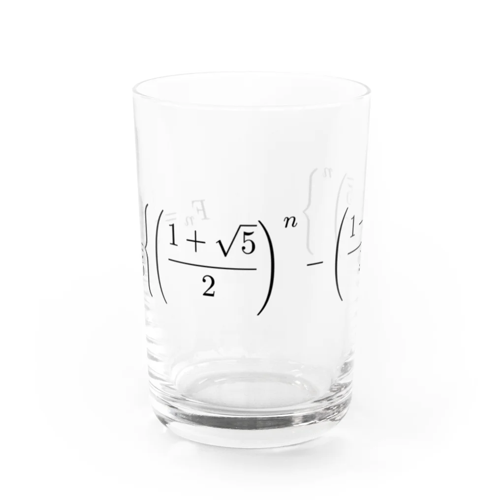 いちご亭のTeX風　フィボナッチ数列一般項 グラス前面