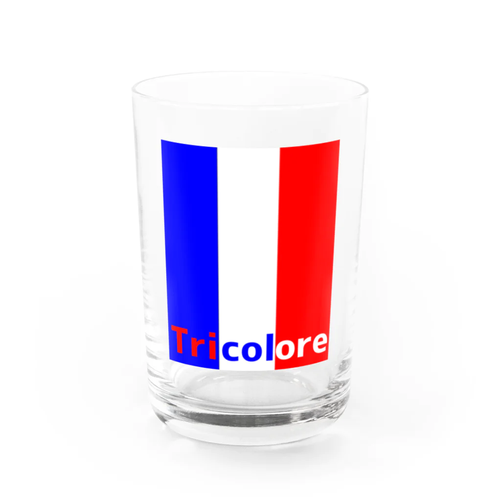 S.S.Tricoloreのトリコロールロゴ Water Glass :front