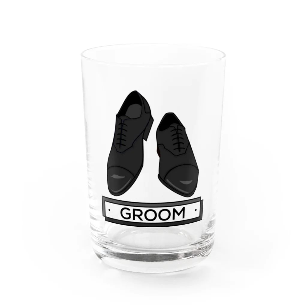 ペアTシャツ屋のシバヤさんのペア(GROOM)シューズ_ブラック Water Glass :front