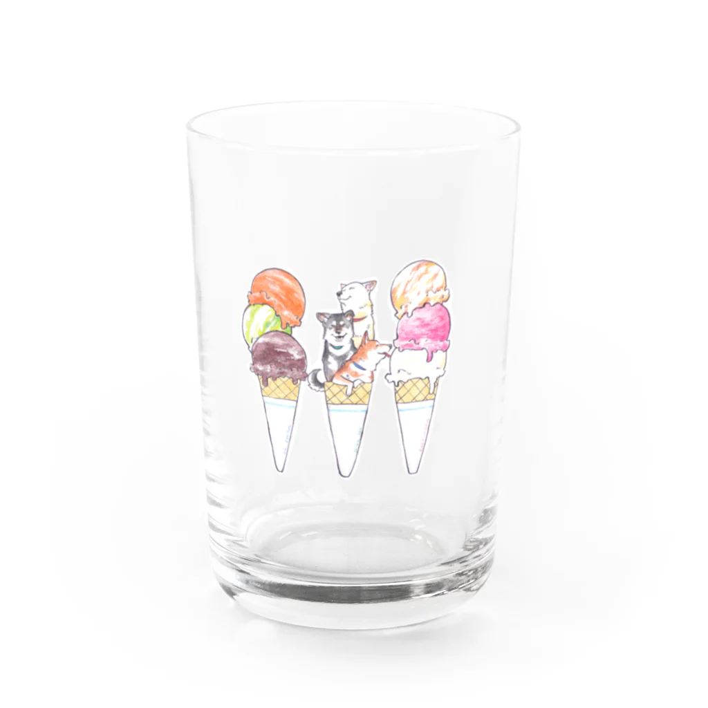 カズエの柴犬アイス Water Glass :front