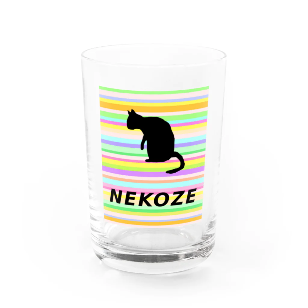 ニャムのアトリエのNEKOZEカラフル Water Glass :front