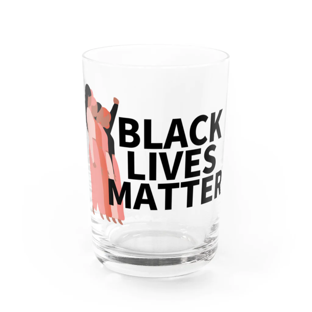 RIRI_designのBLACK LIVES MATTER（ブラック・ライブス・マター）walking Water Glass :front
