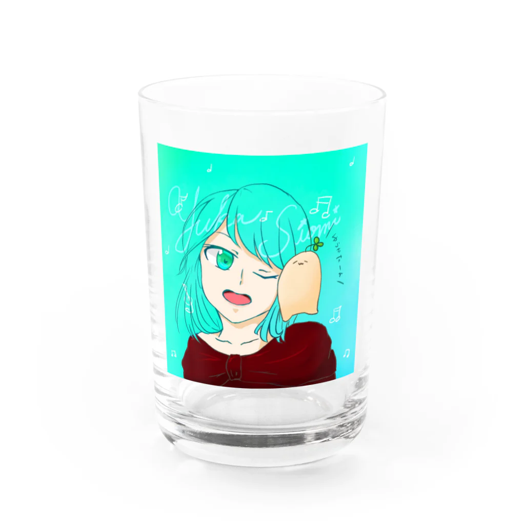 さけさくらのゆうかたんとごんべぇ Water Glass :front