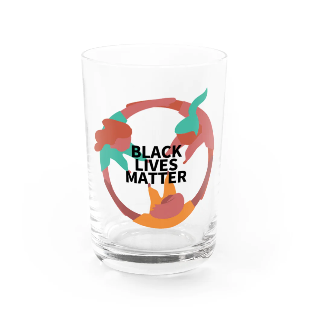 RIRI_designのBLACK LIVES MATTER（ブラック・ライブス・マター）サークル2 グラス前面