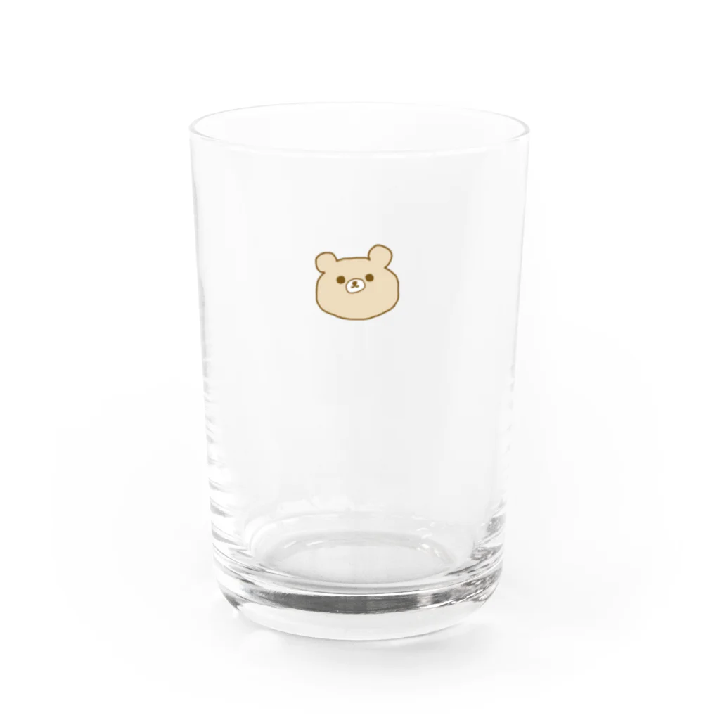 komのくまとはっちゃんのくまくまさん真顔 Water Glass :front