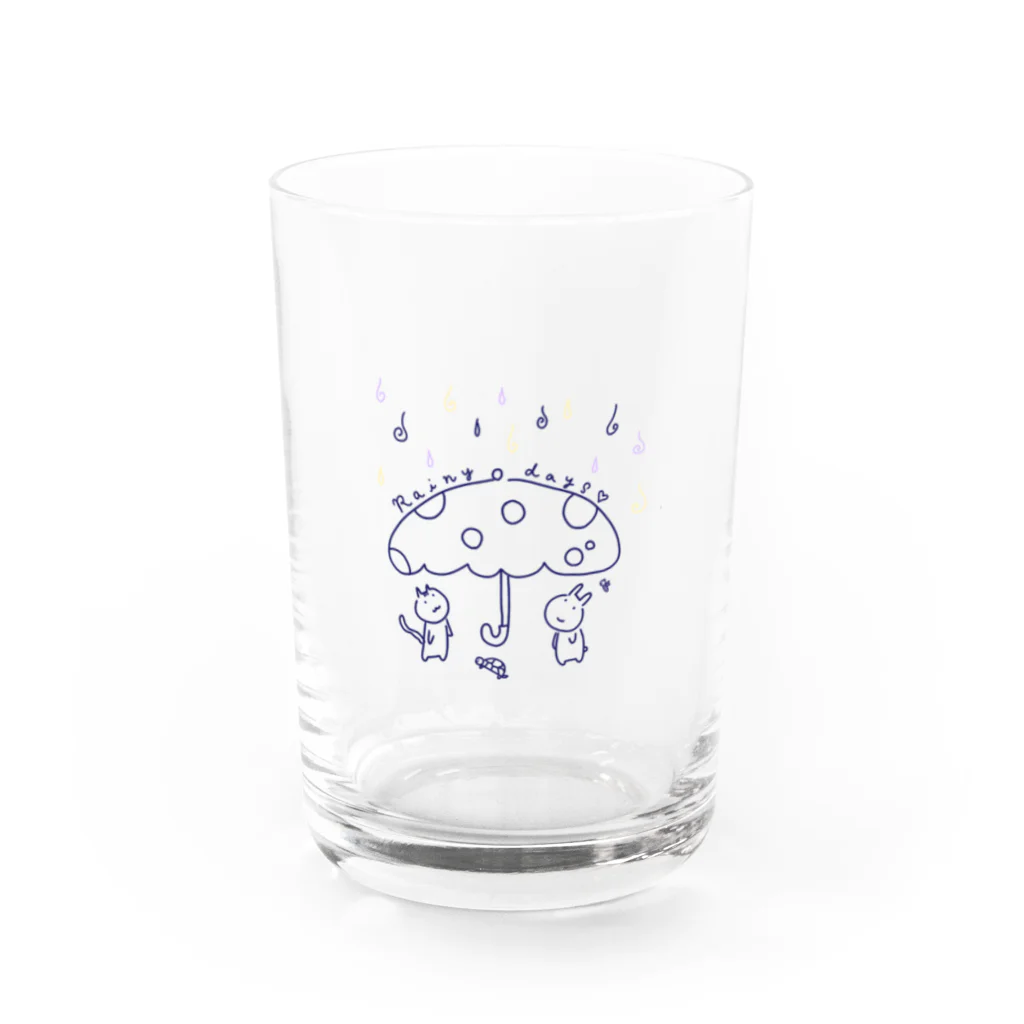 ぽのうさのレイニーデイズ Water Glass :front