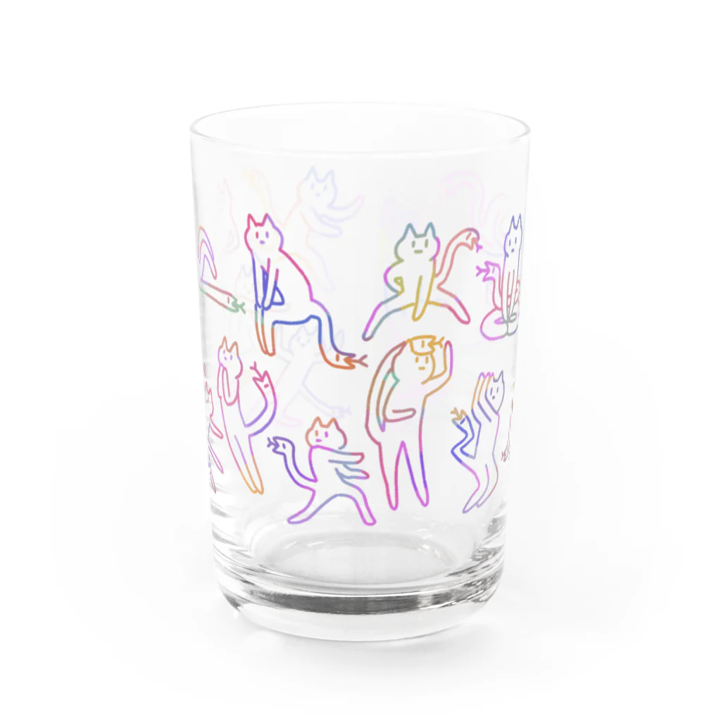 岩淵のしっぽネコグラス　カラフル Water Glass :front