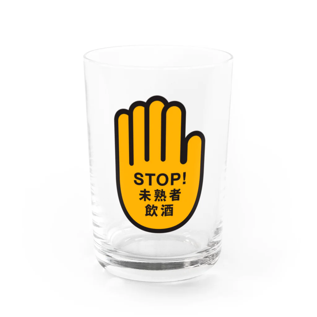 HENTAI_TOKYOの未熟者飲酒禁止マーク Water Glass :front