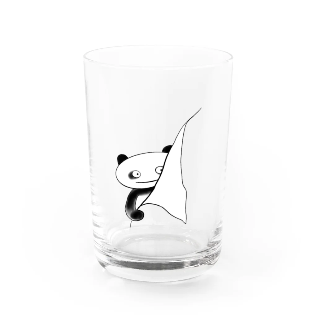 gulala2020の　　ぱんチラッとパンダ Water Glass :front