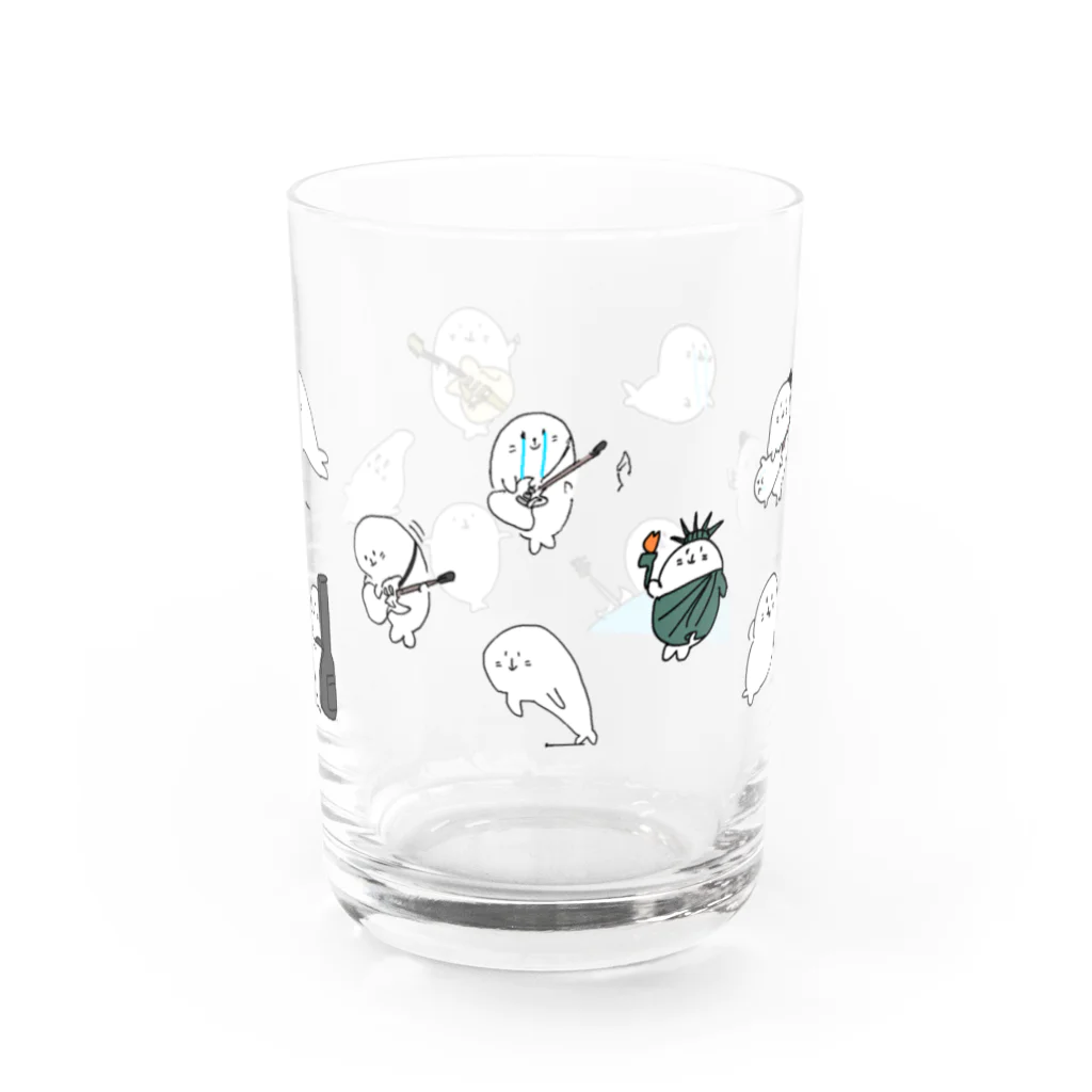 ささき さくらのぎたーあざらし グラス Water Glass :front