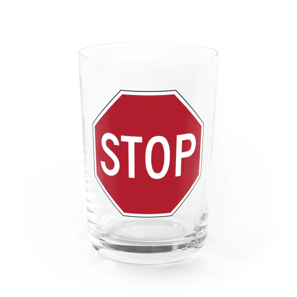 Road Sign ShopのSTOP Water Glass :front