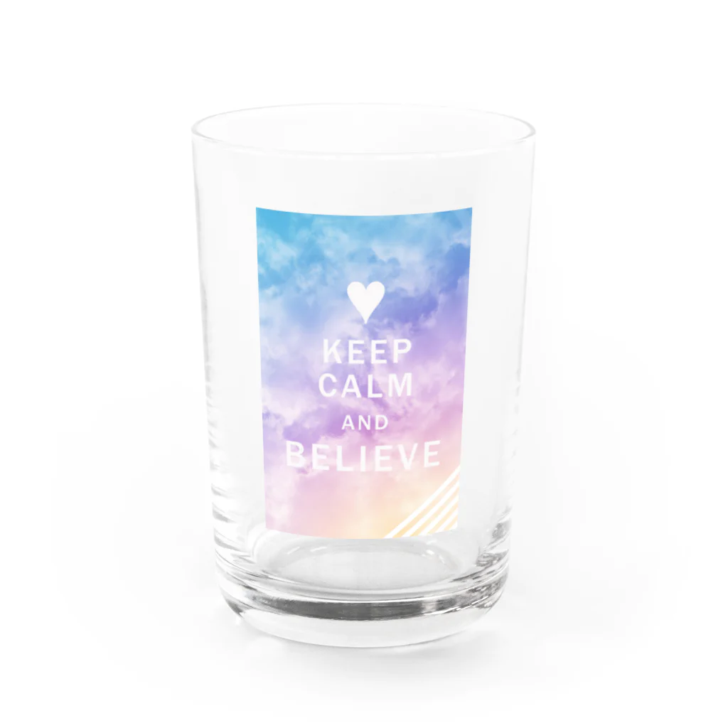 こりこりショップのKeep calm and BELIEVE！ グラス前面