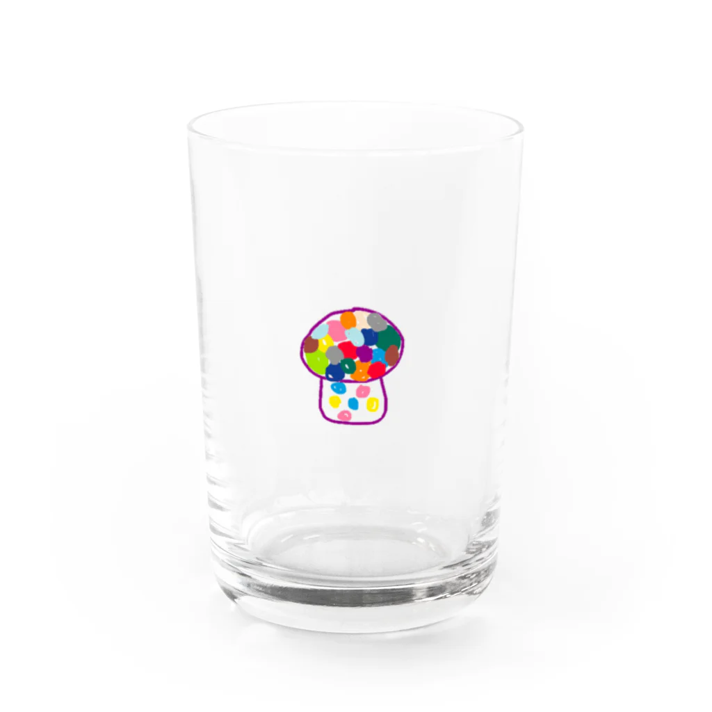 Smilebeansのカラフルきのこちゃん Water Glass :front