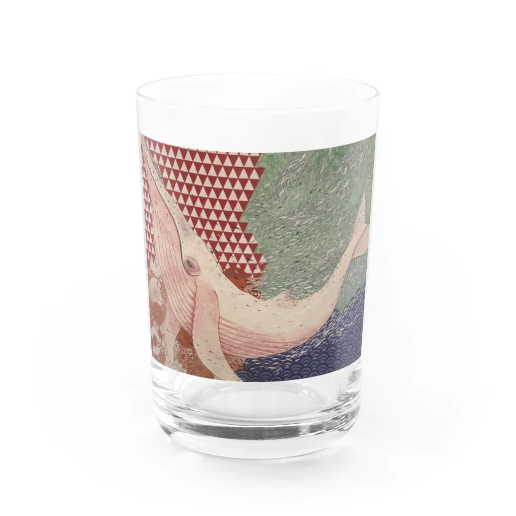 なっちゅ雑貨店の導き（赤くじら） Water Glass :front