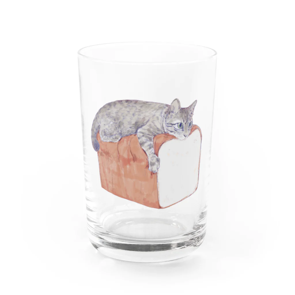 はるさめ商店のサバトラと高級食パン Water Glass :front