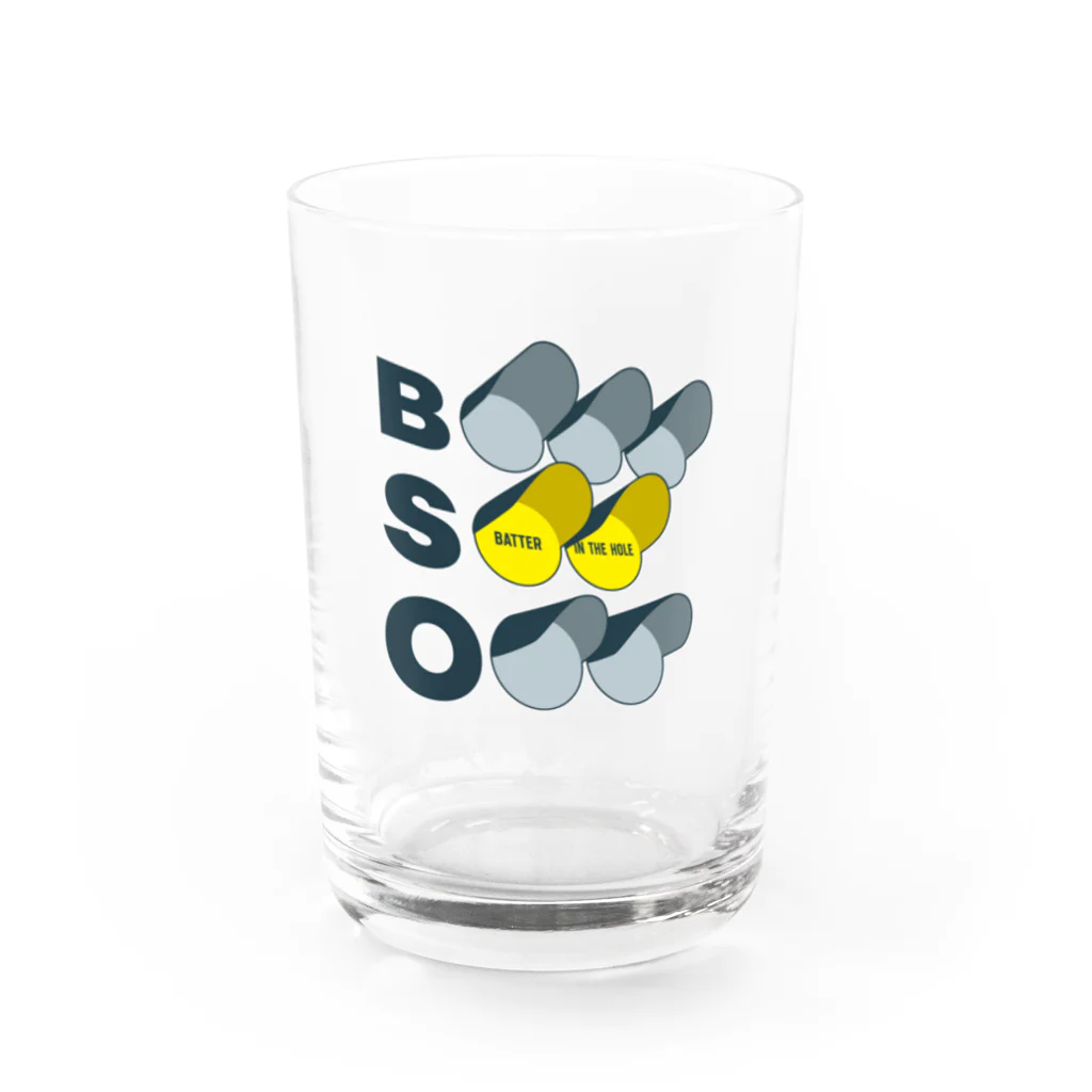 Baseball Buffのバッターおいこまれました（BSOランプ・ツーストライク） Water Glass :front