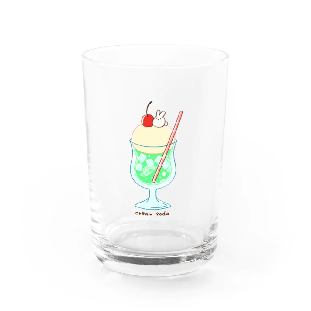 苺のクリームソーダラパン Water Glass :front