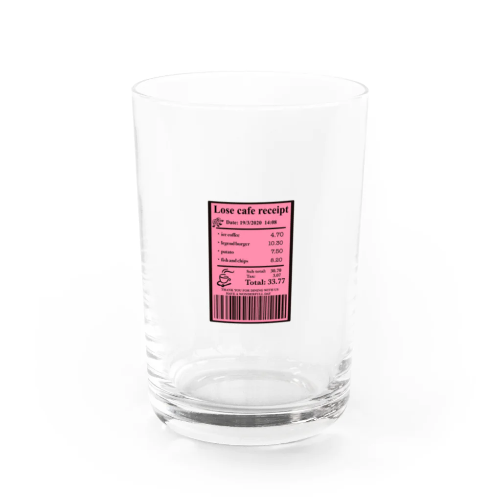kuommmの海外レシート風 Water Glass :front