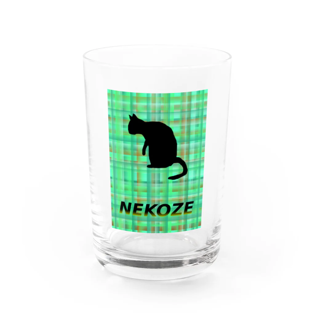 ニャムのアトリエのNEKOZE若葉 Water Glass :front