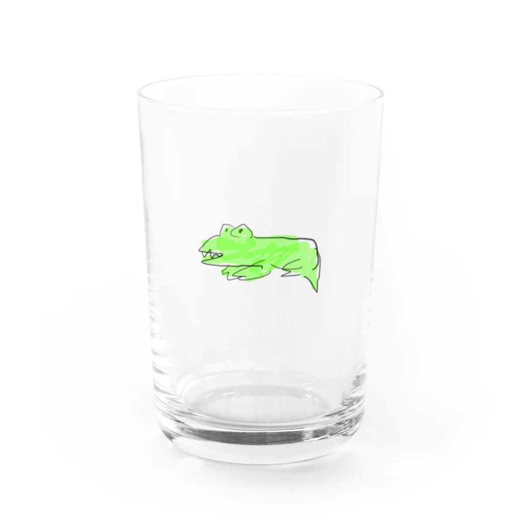 ぷかぷか　うきわくんのぷかぷか　ワニくん🐊 Water Glass :front