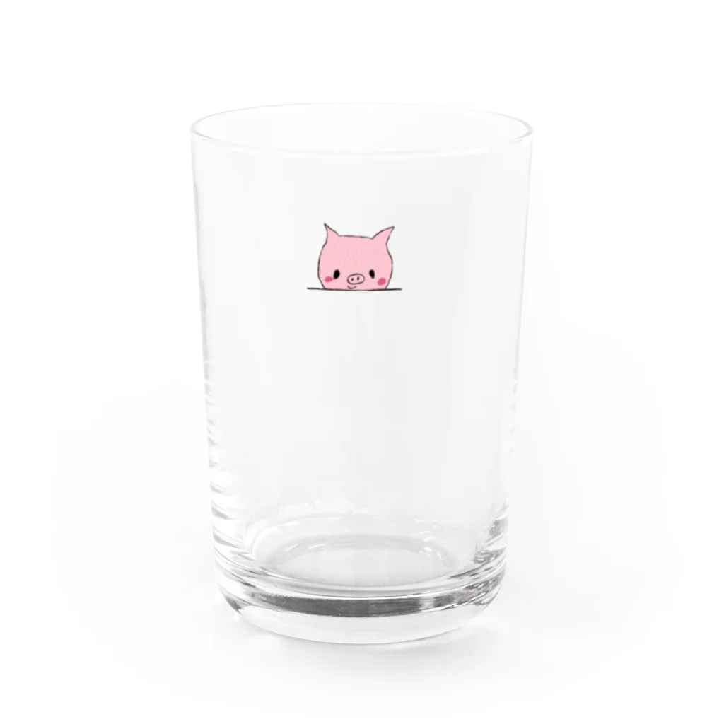 筆文字ギフトのお店Ａ＊poetry（ポエトリー）のあいぼうのぶたくん Water Glass :front