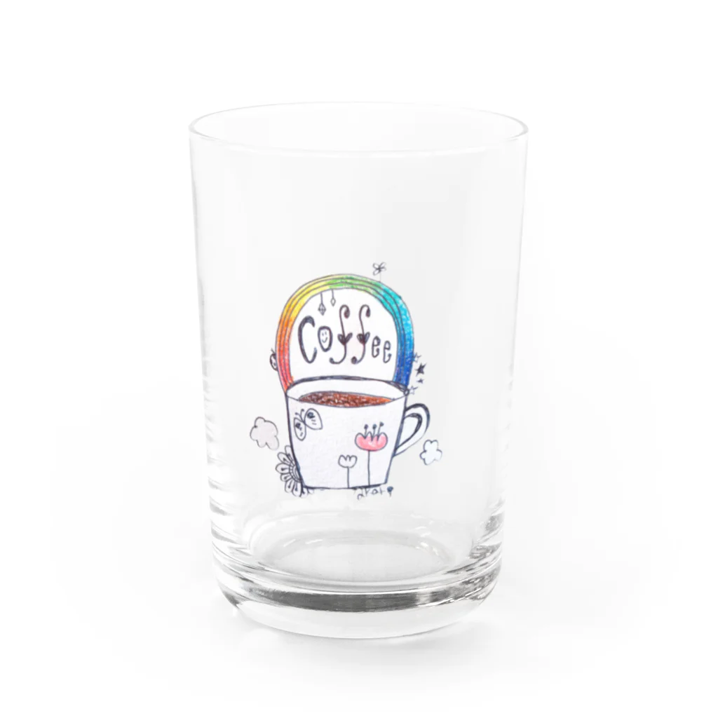 akaricafeのcoffee rainbow Water Glass :front