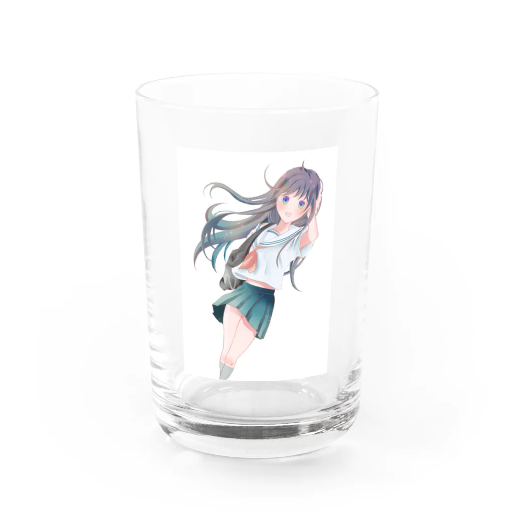 rikuの夏の風とセーラー服の女の子 Water Glass :front