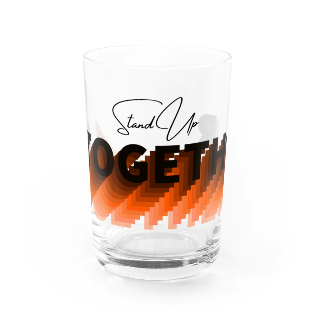 RIRI_designのStand Up Together（スタンド・アップ・トゥゲザー）ピンク オレンジベース Water Glass :front