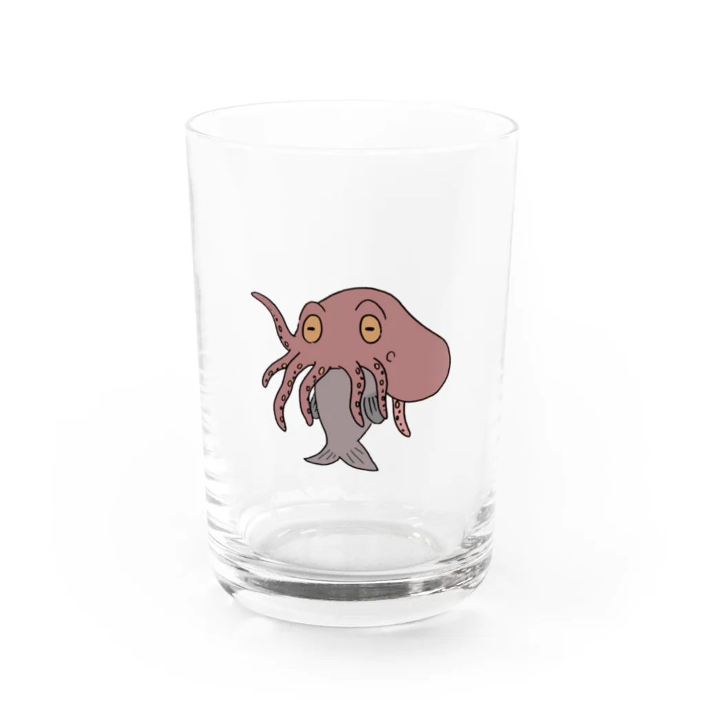 upa_museumのタコの力を……借りた魚 Water Glass :front