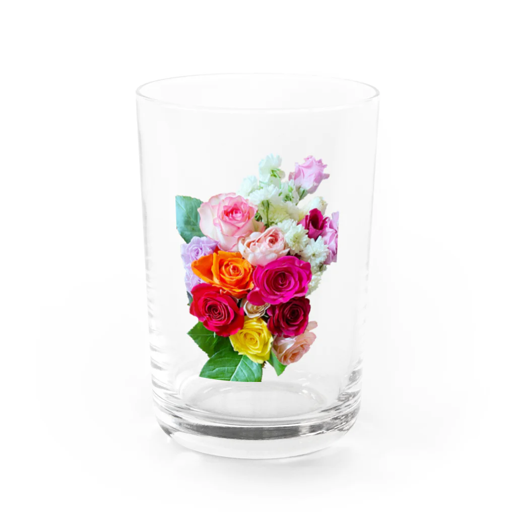 花のある生活のカラフルローズ Water Glass :front