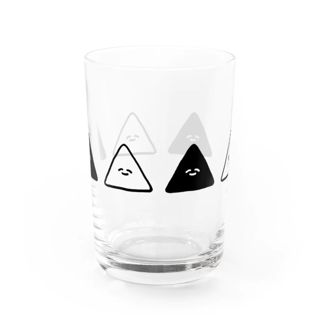 かんづめ亭のならんださんかく▲ものくろ Water Glass :front