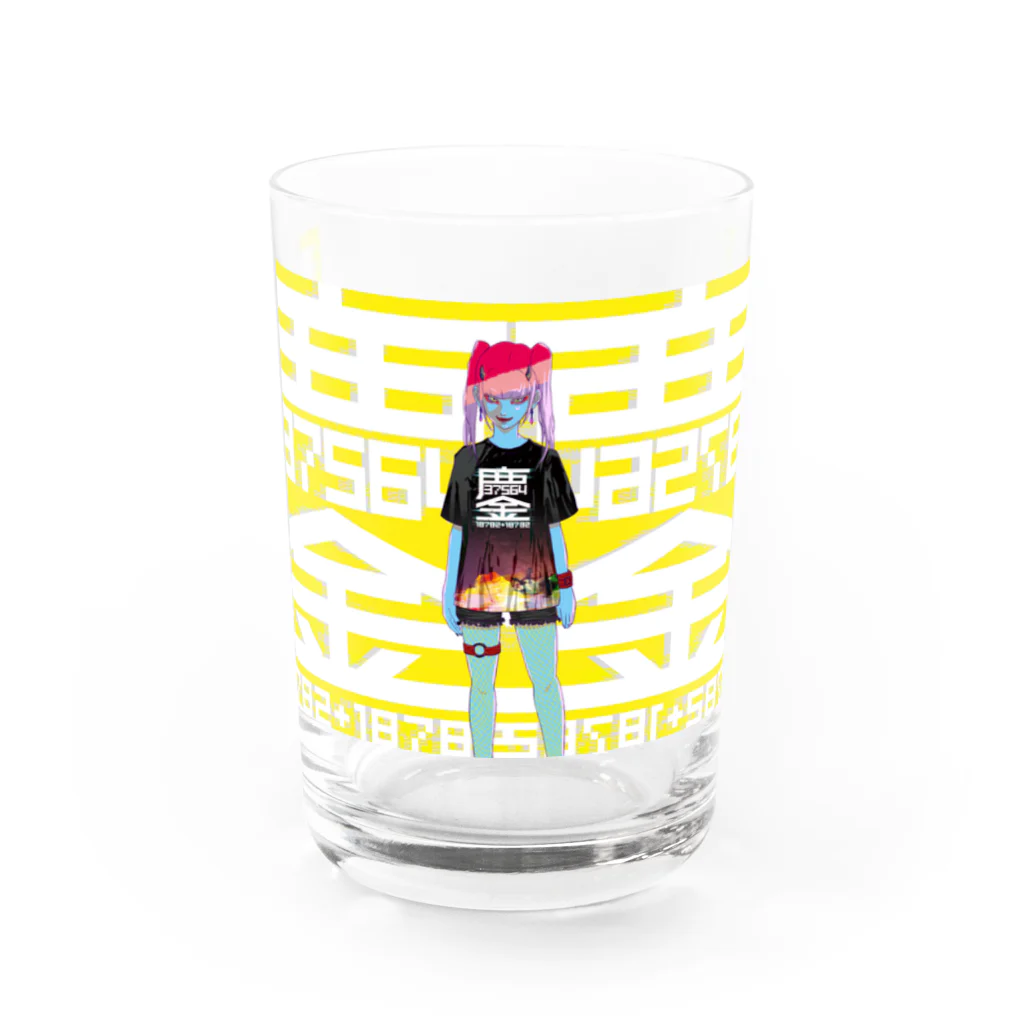 696graphic_suzuriのみなごろしちゃん_001 Water Glass :front