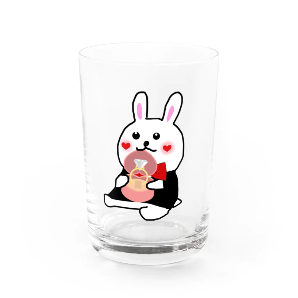 ゆんちゃむ@ぴちちゃまℓσνє♡のタキシードうさちゃん Water Glass :front