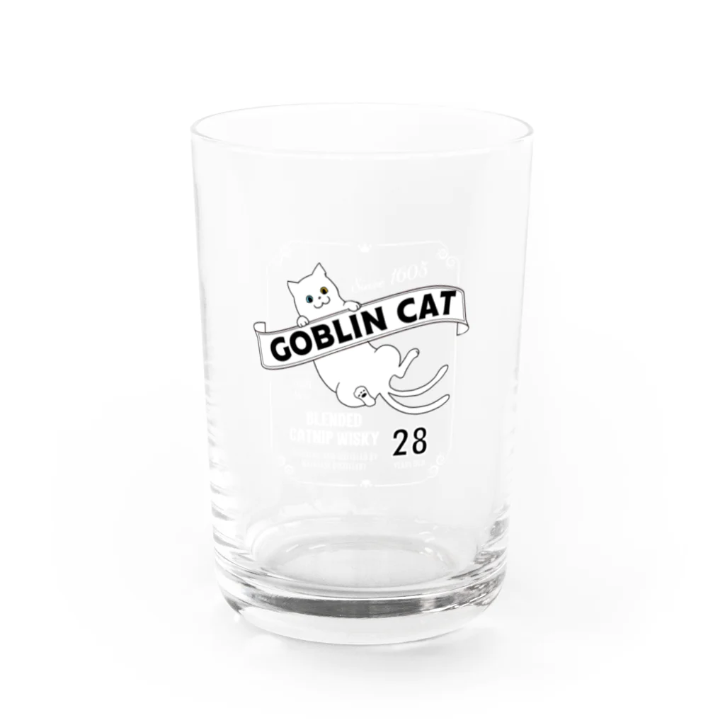 猫社謹製の化け猫ウヰスキー<白> Water Glass :front