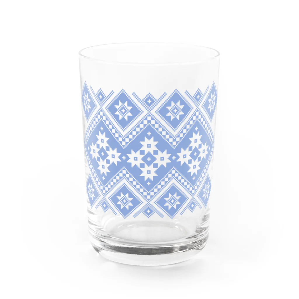 mianiuの北欧っぽいknitting pattern － 水色 グラス前面
