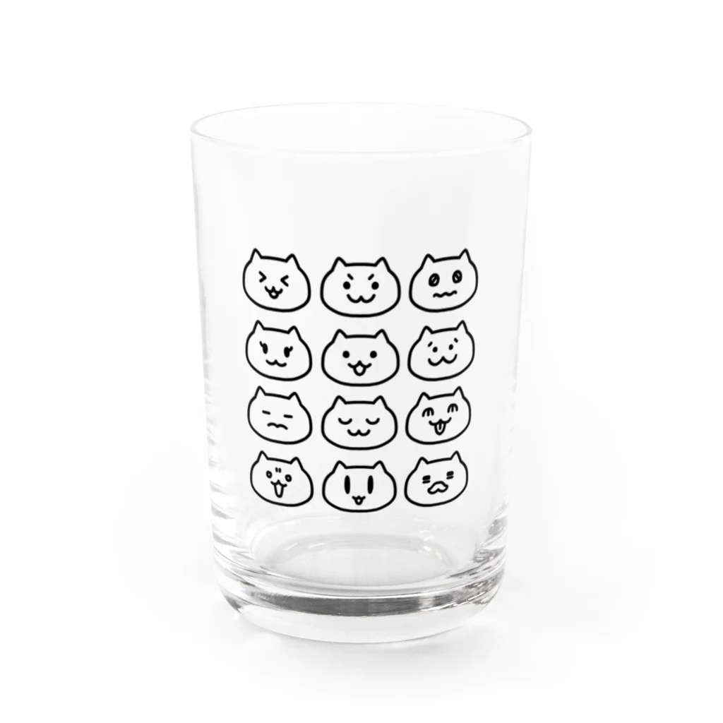 ぽりーの集まりねこたち Water Glass :front