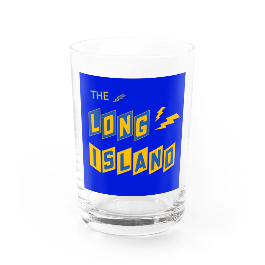 ザ ロングアイランド アパレルの平行四辺形デザイン ネイビー×イエロー×ネイビー グラス前面