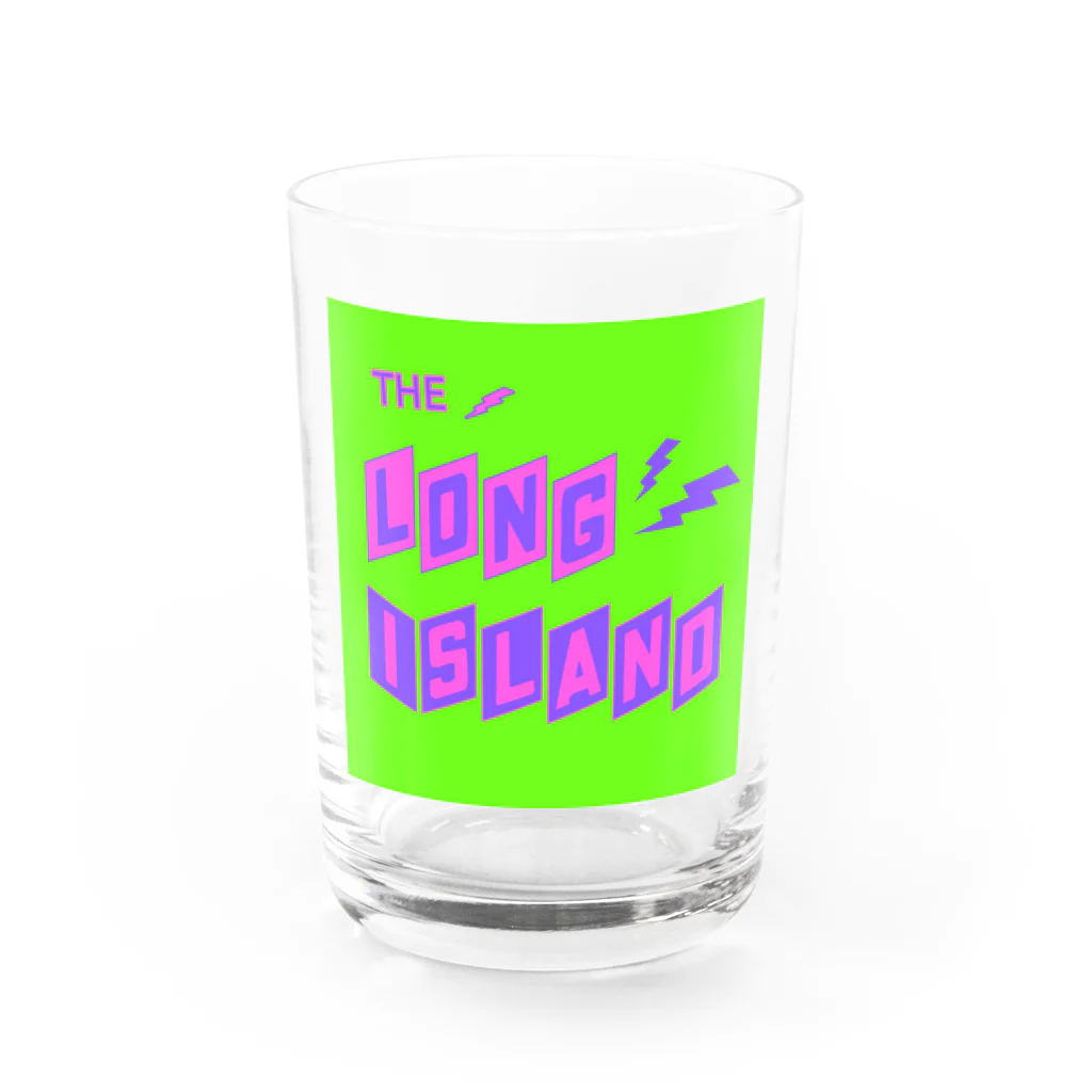 ザ ロングアイランド アパレルの平行四辺形デザイン パープル×ピンク×グリーン Water Glass :front