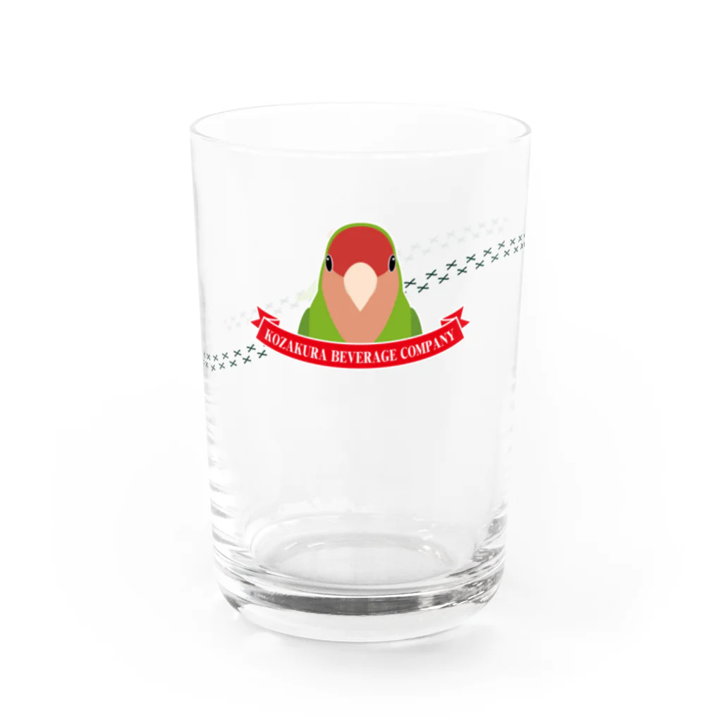 Jaune Vertの小鳥の足あと（コザクラインコ・ノーマル） Water Glass :front