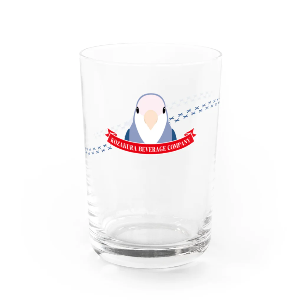 Jaune Vertの小鳥の足あと（コザクラインコ・バイオレット） Water Glass :front