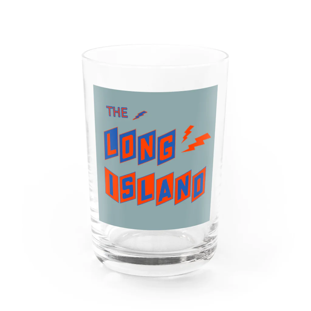 ザ ロングアイランド アパレルの平行四辺形デザイン オレンジ×ネイビー×グレー Water Glass :front